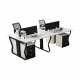 Butterfly Style 4-Person Office Workstation Set – Desks, Chairs & Storage Cabinets