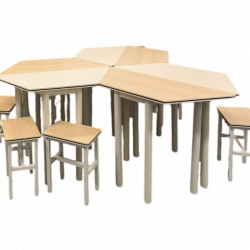 Honeycomb Style Classroom Desks and Chairs Set