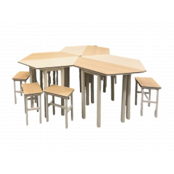 Honeycomb Style Classroom Desks and Chairs Set