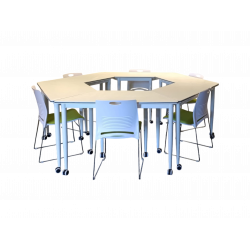 Open-Hexagon Style Classroom Desk & Chair Set