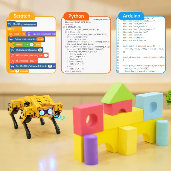 HiWonder MechDog Advanced AI Quadruped Robot Kit | Python & AI Vision